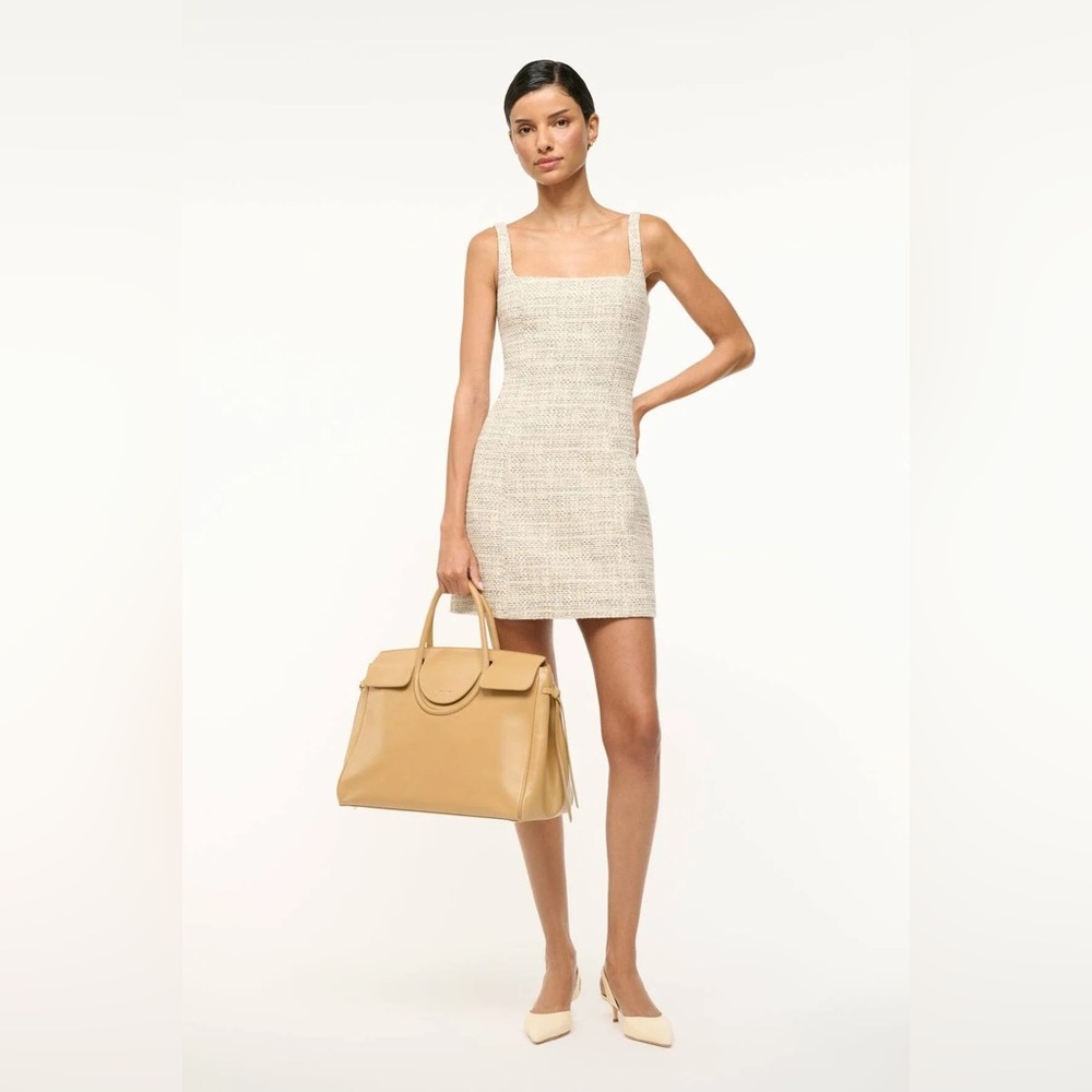 NWT Staud Women's Edie Squareneck Tweed Minidress